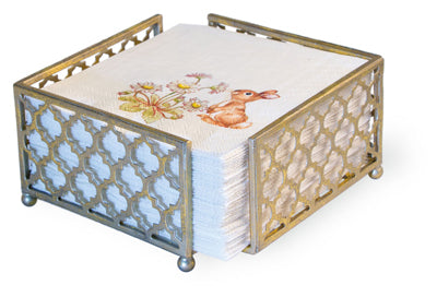 Gold Foil Trellis Cocktail Napkin Holder