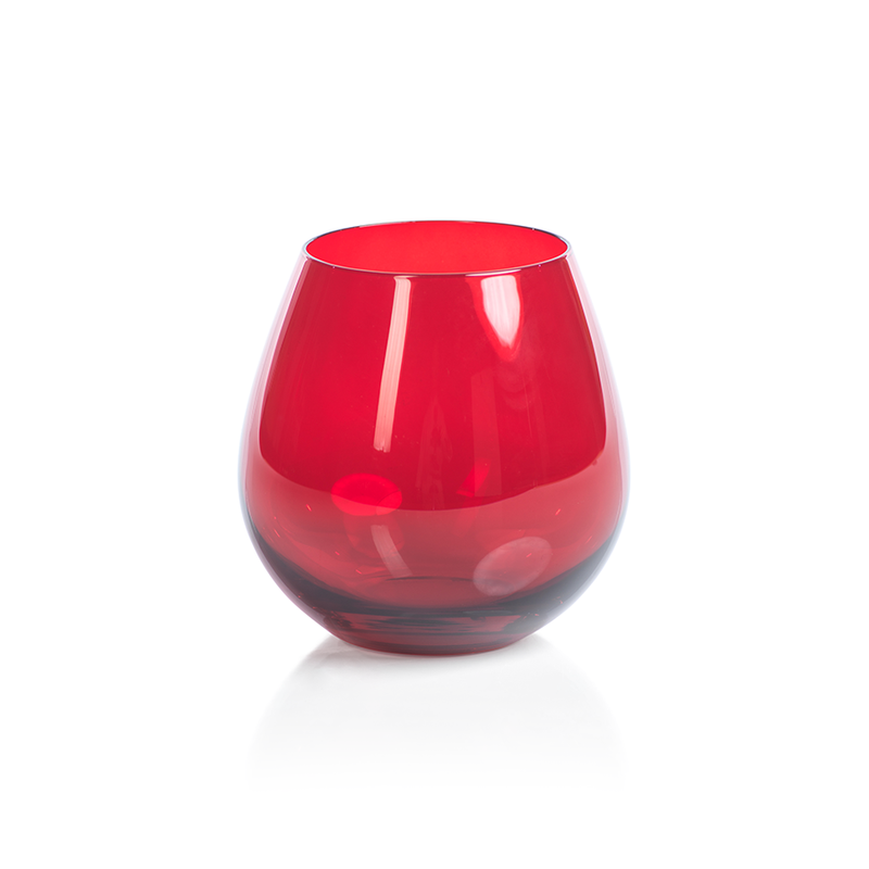 Luster Red Stemless All Purpose Glass