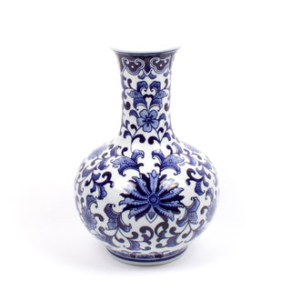 Blue Chinoiserie Gourd Vase