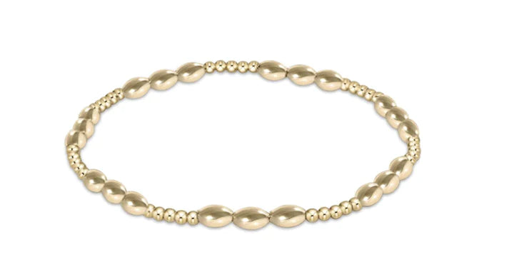 Harmony Joy Pattern 2mm Bead Bracelet- Gold