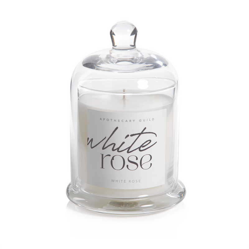 White Rose Scented Cloche Candle
