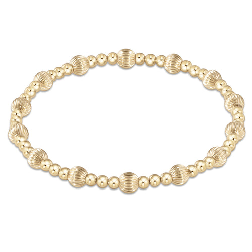 Dignity Sincerity Pattern 5mm Bead Bracelet- Gold