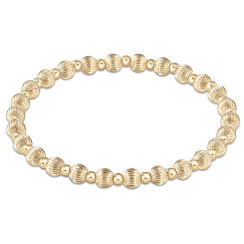 Dignity Grateful Pattern 5mm Bead Bracelet- Gold