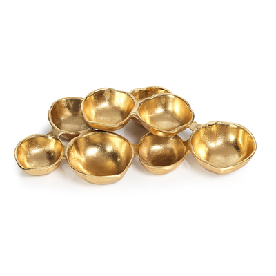 Small Gold Cluster of Nine Serving Bowls