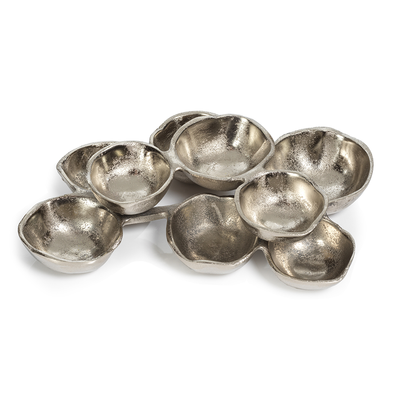 Small Nickel Cluster of Nine Serving Bowls