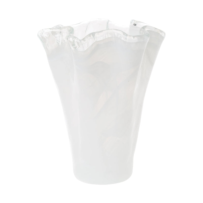 Onda Glass Medium Vase- White