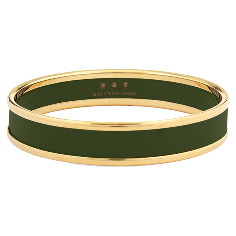 10mm Green & Gold Bangle Bracelet