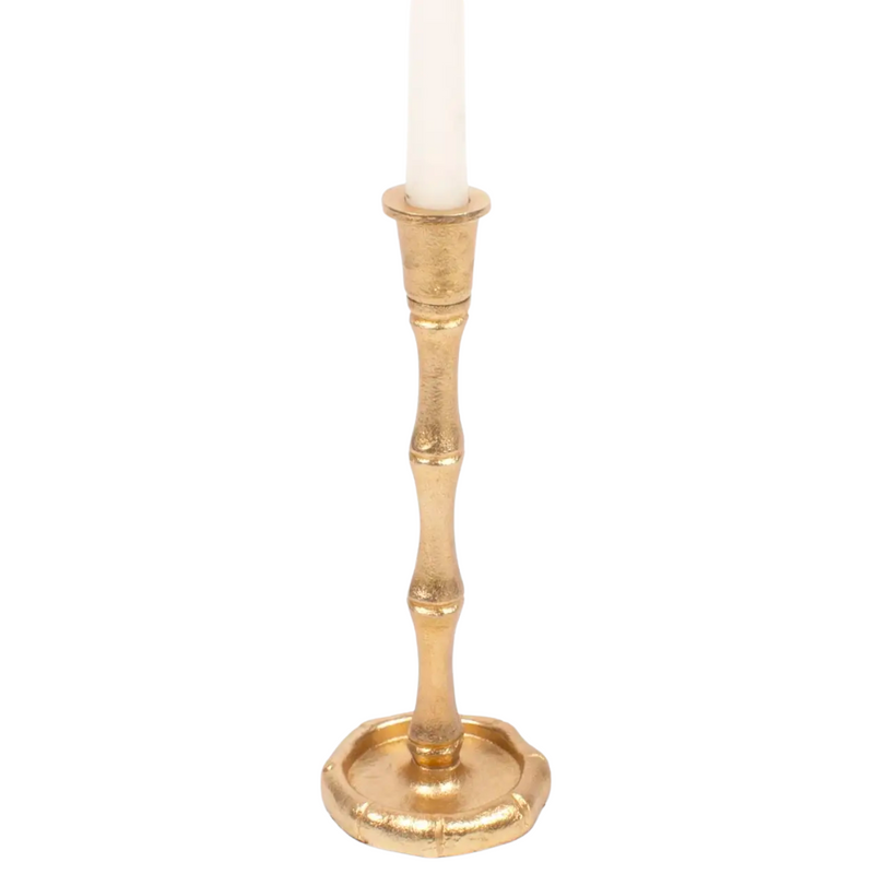 Small Gold Bamboo Candlestick