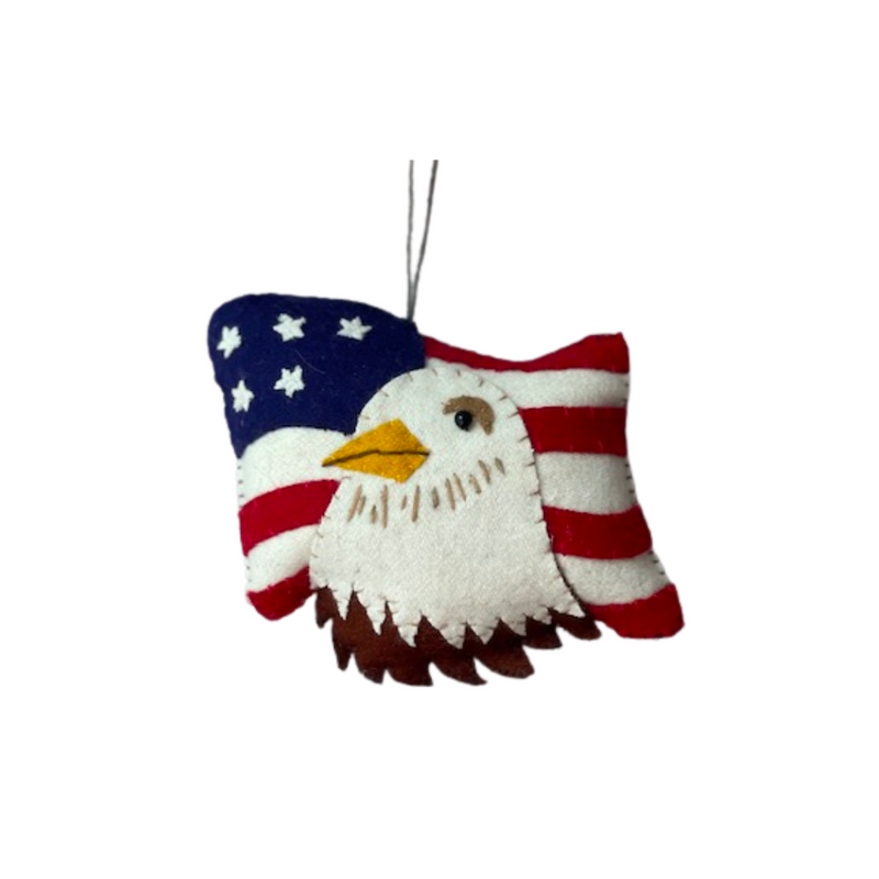 Flag with Eagle Ornament