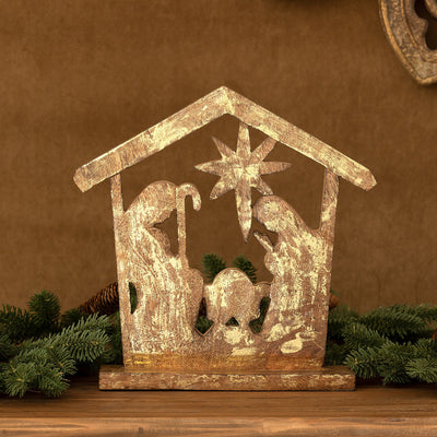 Wooden Carved Tabletop Nativity