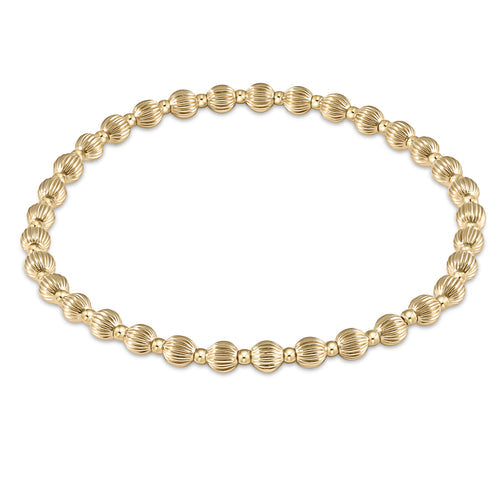 Dignity Grateful Pattern 4mm Bead Bracelet- Gold
