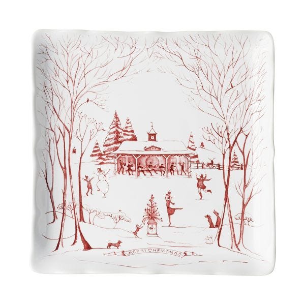 Country Estate Winter Frolic Ruby Sweets Tray