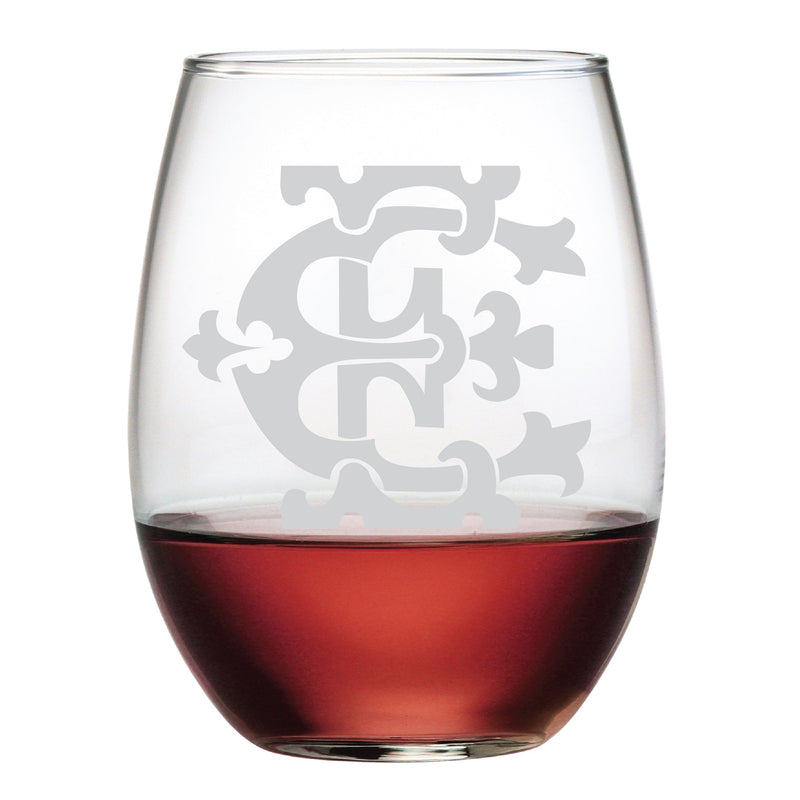 Initial Stemless Wine Glasses, Set of 2