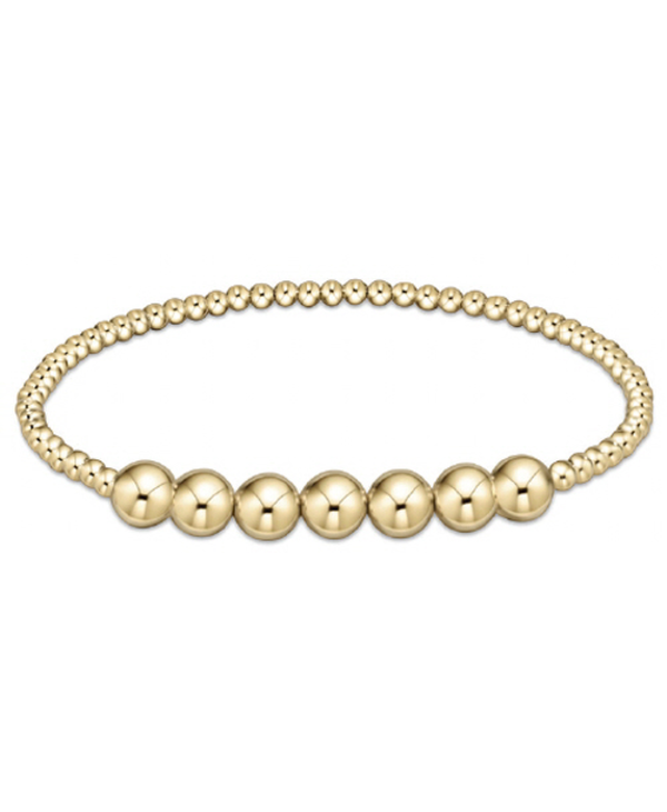 Classic Gold Beaded Bliss 3mm Bead Bracelet- 6mm Gold