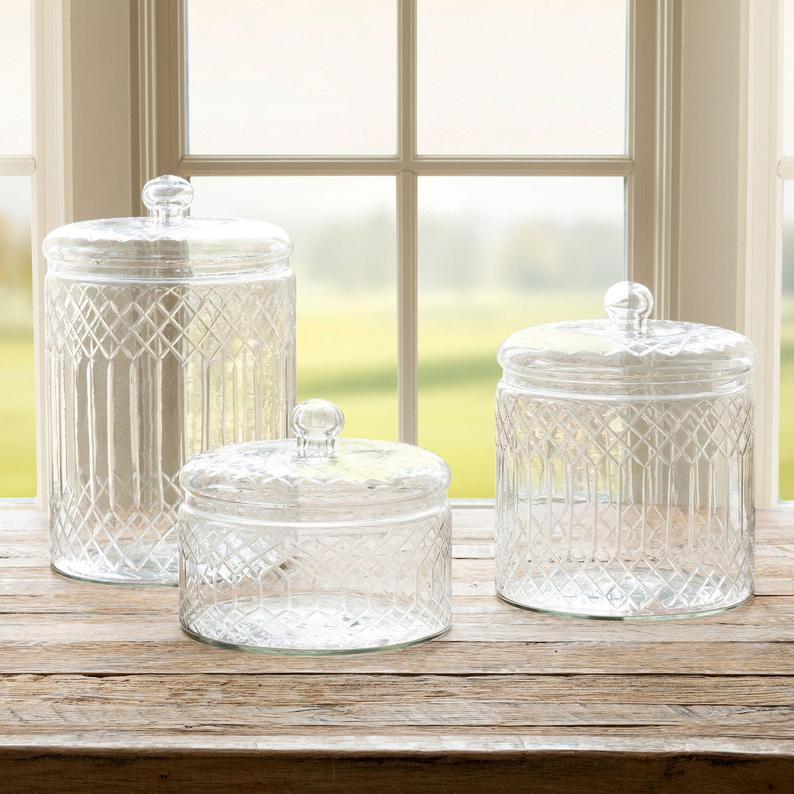 Carraway Etched Glass Canister Medium