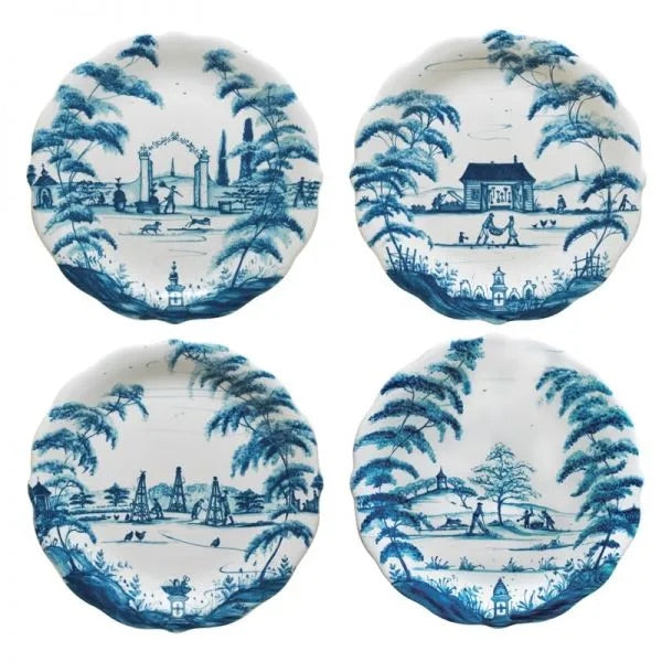 Country Estate Delft Blue Party Plates Set of 4