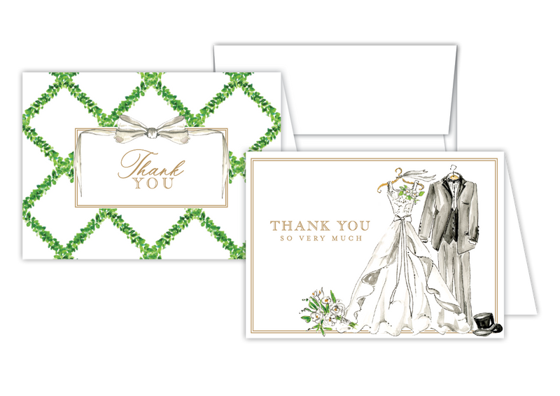 Handpainted Thank You So Very Much Wedding Notecard