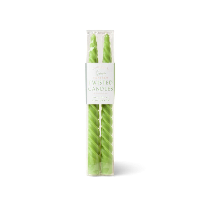 Green Twisted Taper Candles
