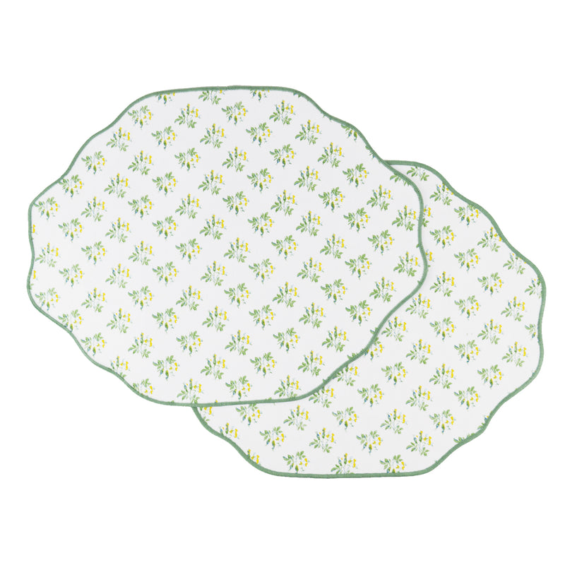 Garden Buds Scalloped Placemats, Set of 4